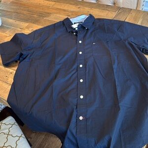 Tommy Hilfiger Core Button Up short sleeve Navy Blue Size 2XLT